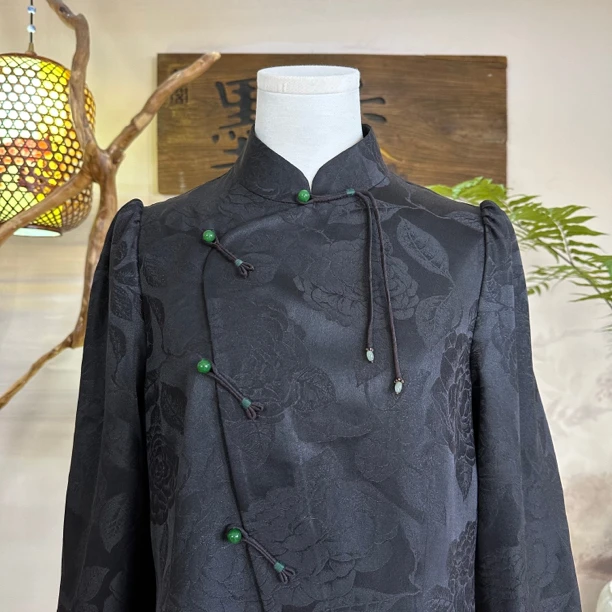 新中式黑色国风上衣 MX88460时尚香云纱