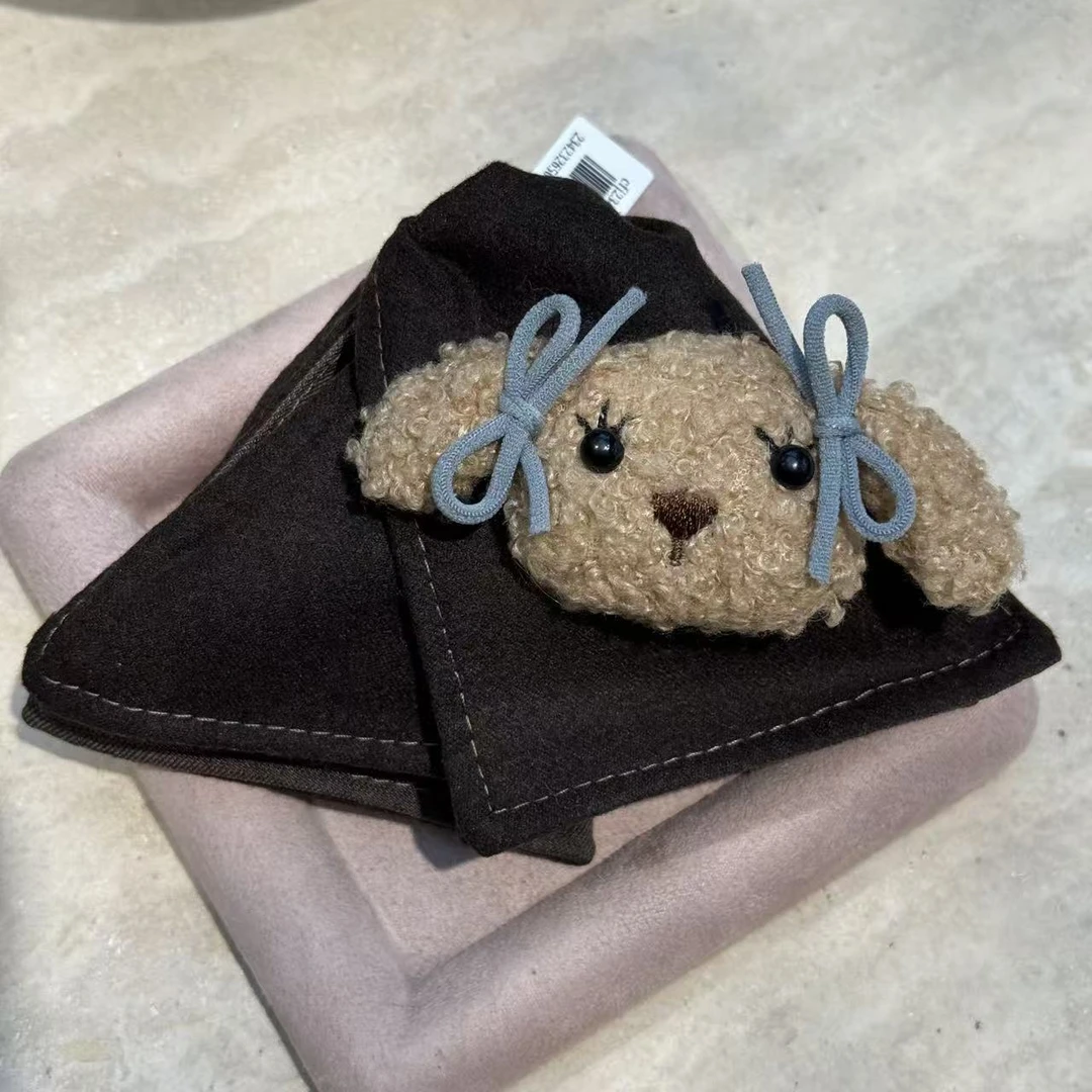 韩国秋冬毛绒兔头三角贝壳抓夹女韩范优雅后脑勺盘发鲨鱼夹发饰