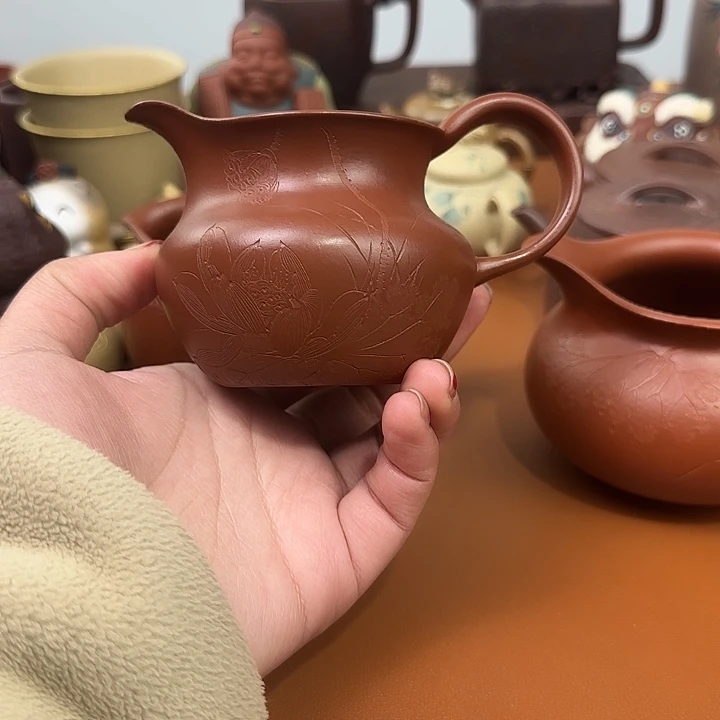 宜兴紫砂李建军老师朱泥公道杯