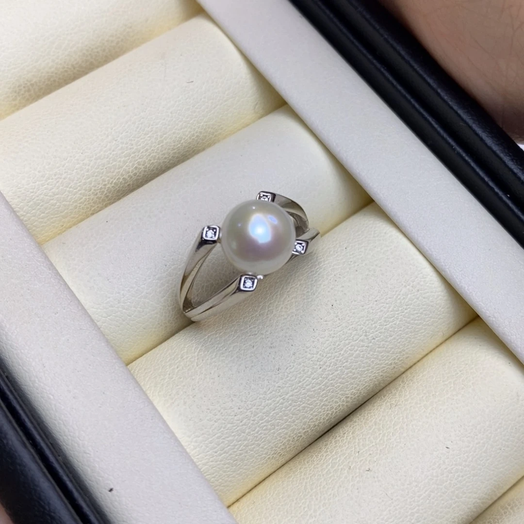 淡水珍珠戒指银S925镶嵌特价