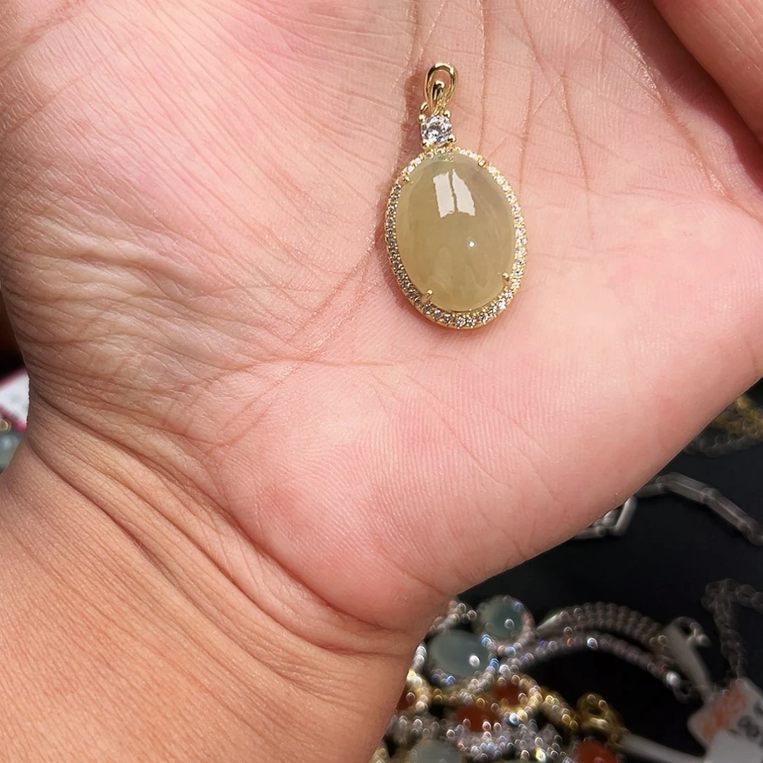 翡翠银S925镶嵌戒指缅甸天然A货翡翠吊坠