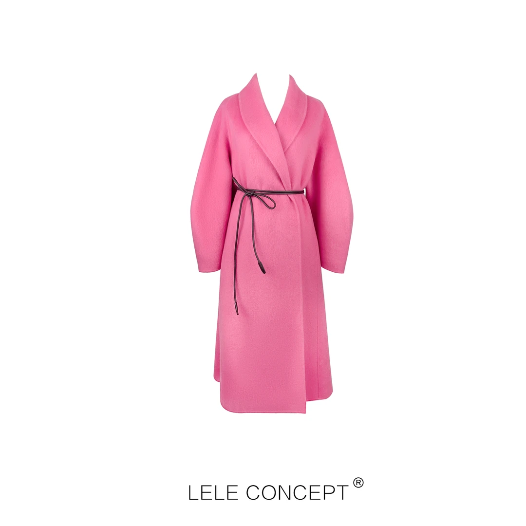 LELE CONCEPT |「颖」百搭高级感气质纯色无扣净版大衣D0044