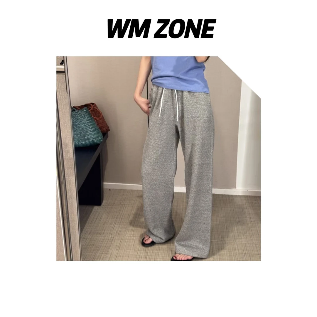 WM   3-3802  小刺绣磨毛抓绒休闲卫裤