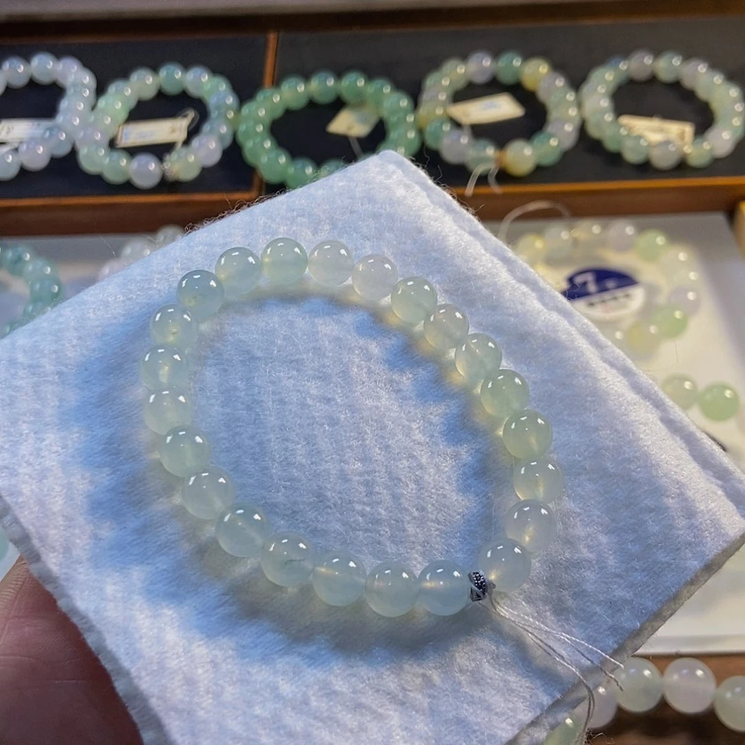 定制翡翠未镶嵌翡翠手串卡7.8