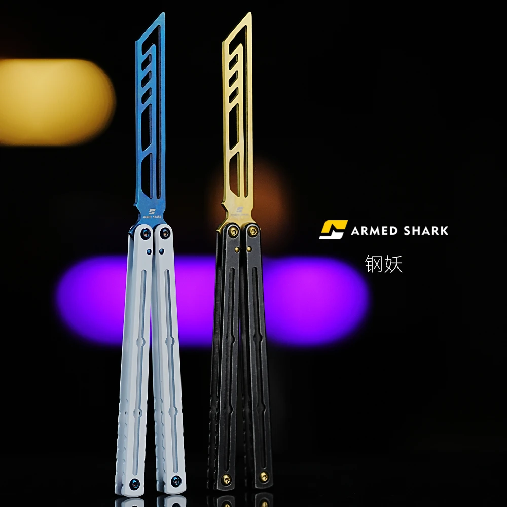 战鲨不锈钢海妖/钢妖蝴蝶刀新手训练练习刀花式折叠甩手刀玩具刀