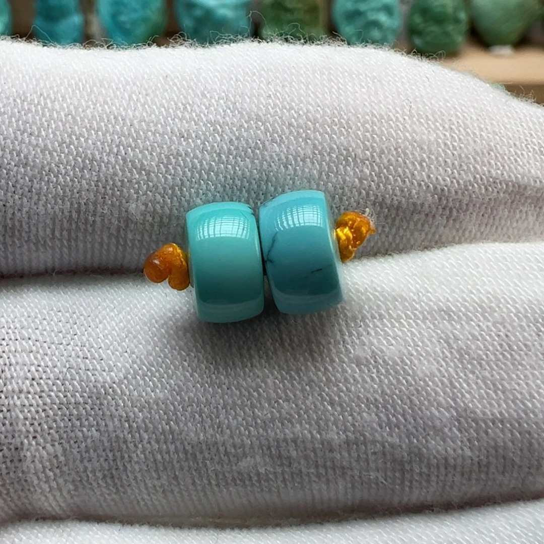 绿松石银S925镶嵌配饰7.5*4.5