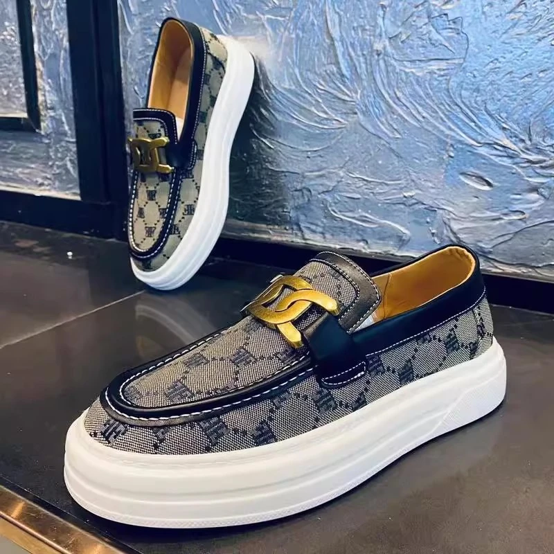 Louis Fordea/路易弗狄男士轻便板鞋增高透气一脚蹬商务轻奢男鞋