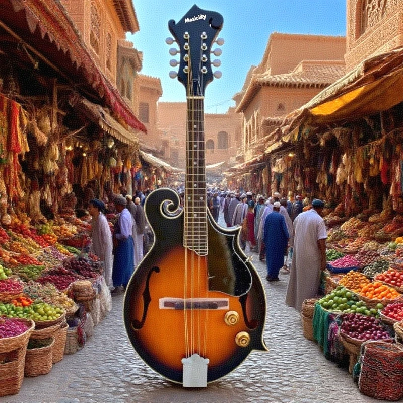 云杉水曲柳F型合板原声电箱藏族八弦曼陀铃高颜值乐器藏族风藏式