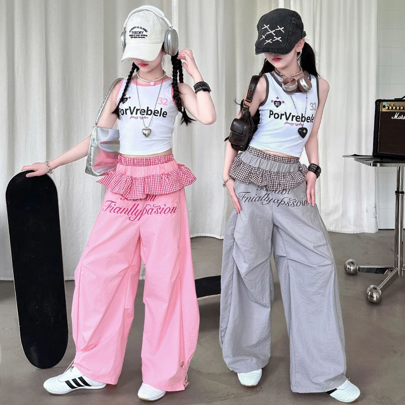 女童爵士舞服装2025夏季新款套装时髦炸街背心练功裤子舞蹈表演服