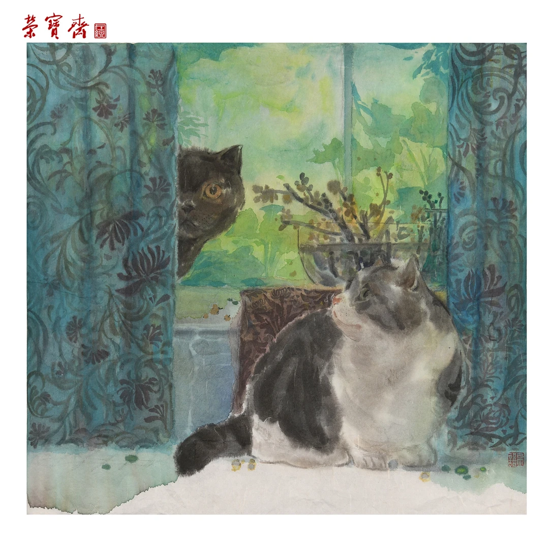 早26（F33016）《伙伴》书画 纸本 38×37cm