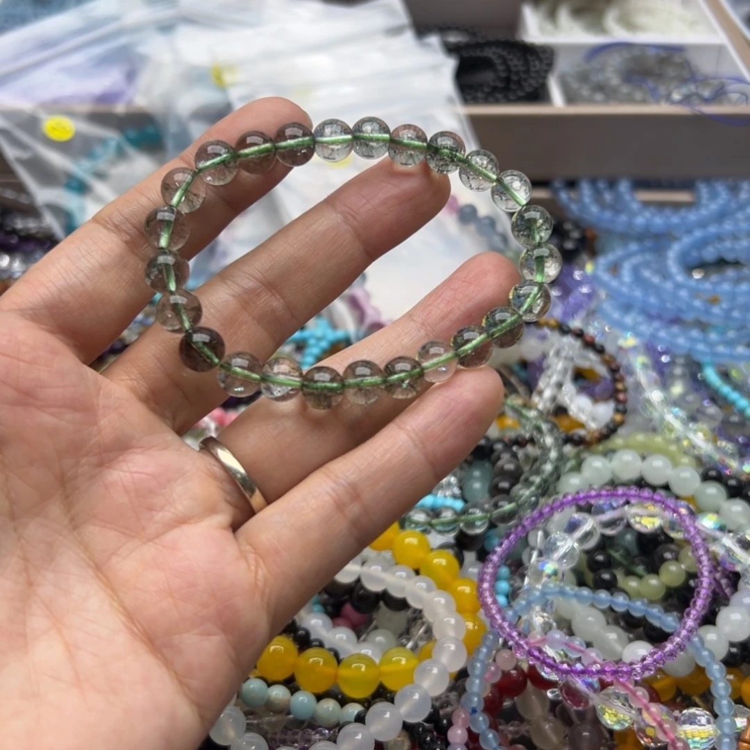未镶嵌手链烟晶绿幽灵8