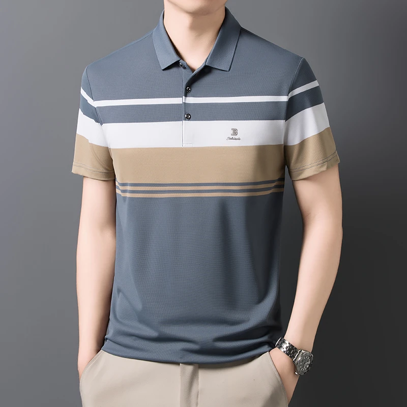 夏季新款男士时尚休闲百搭POLO衫高档亲肤舒适柔软凉爽透气男半袖