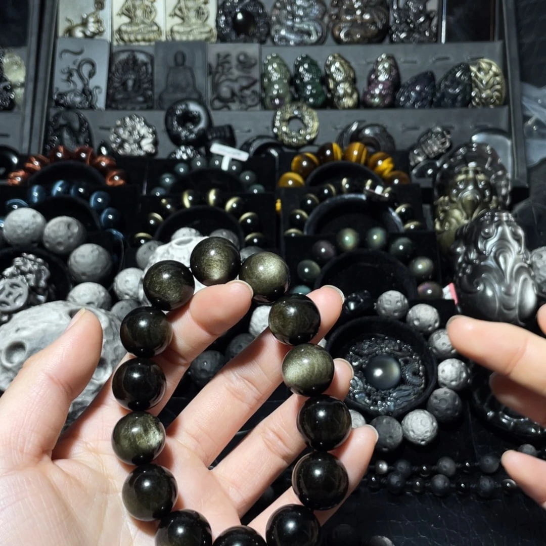 树***机黑曜岩未镶嵌珠宝奇石