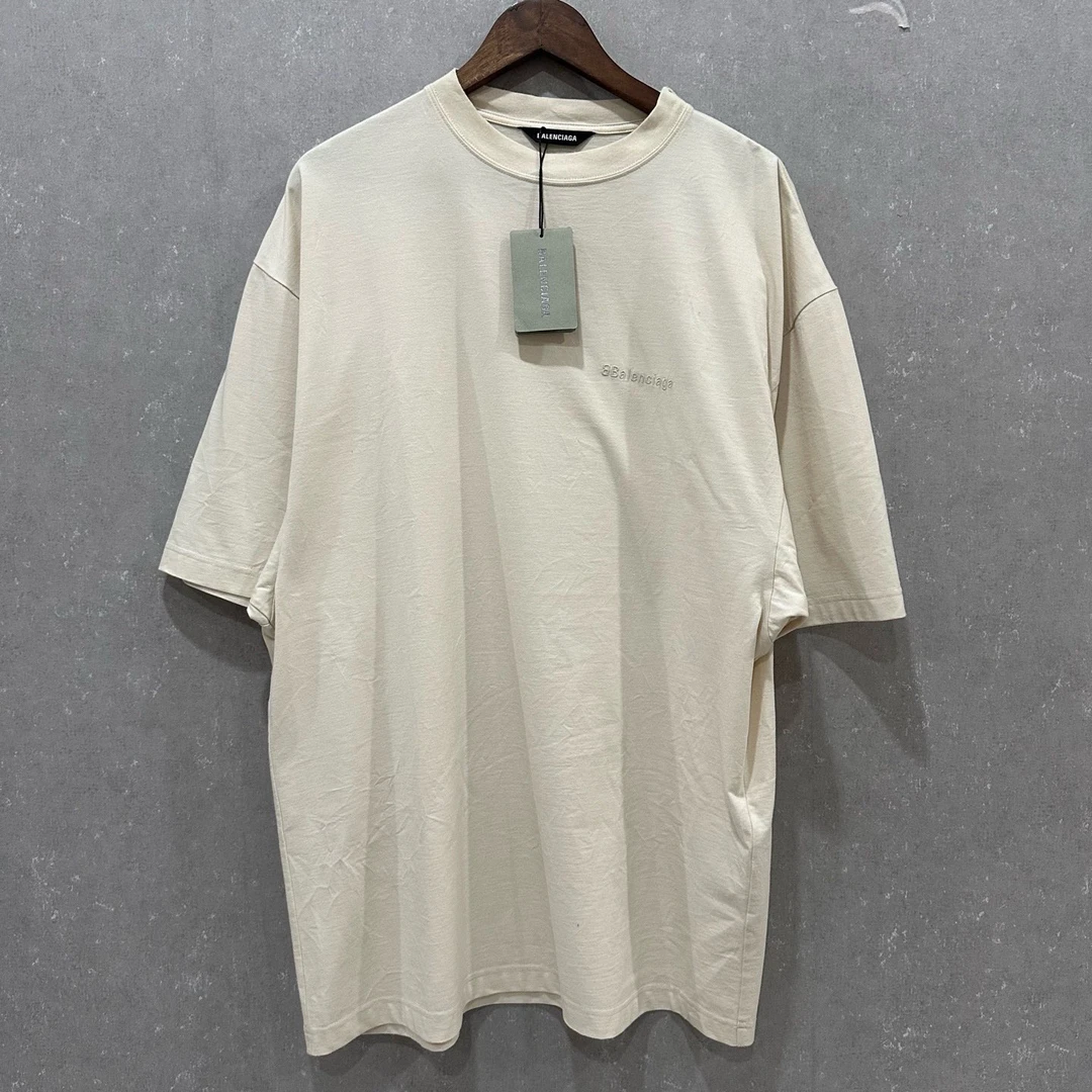 95新 Balenciaga/巴黎世家 卡其双B短袖 XXS码/004157