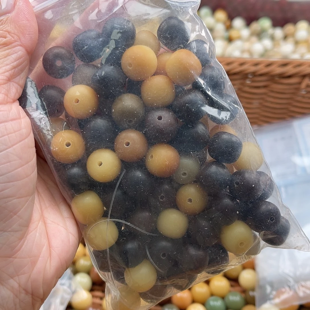 白玉菩提吊坠A/13mm/60颗锅底