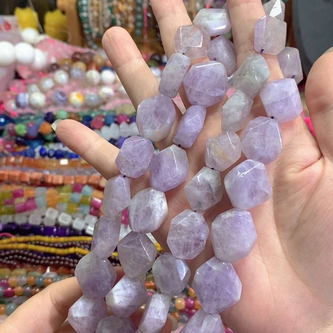 渡***）玛瑙/玉髓未镶嵌珠宝半成品天然紫水晶随型款卡15*18mm