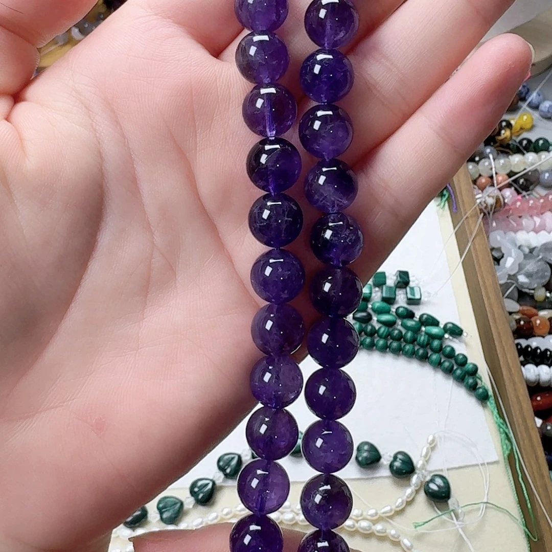 未镶嵌玛瑙/玉髓珠宝半成品卡10紫水晶一条