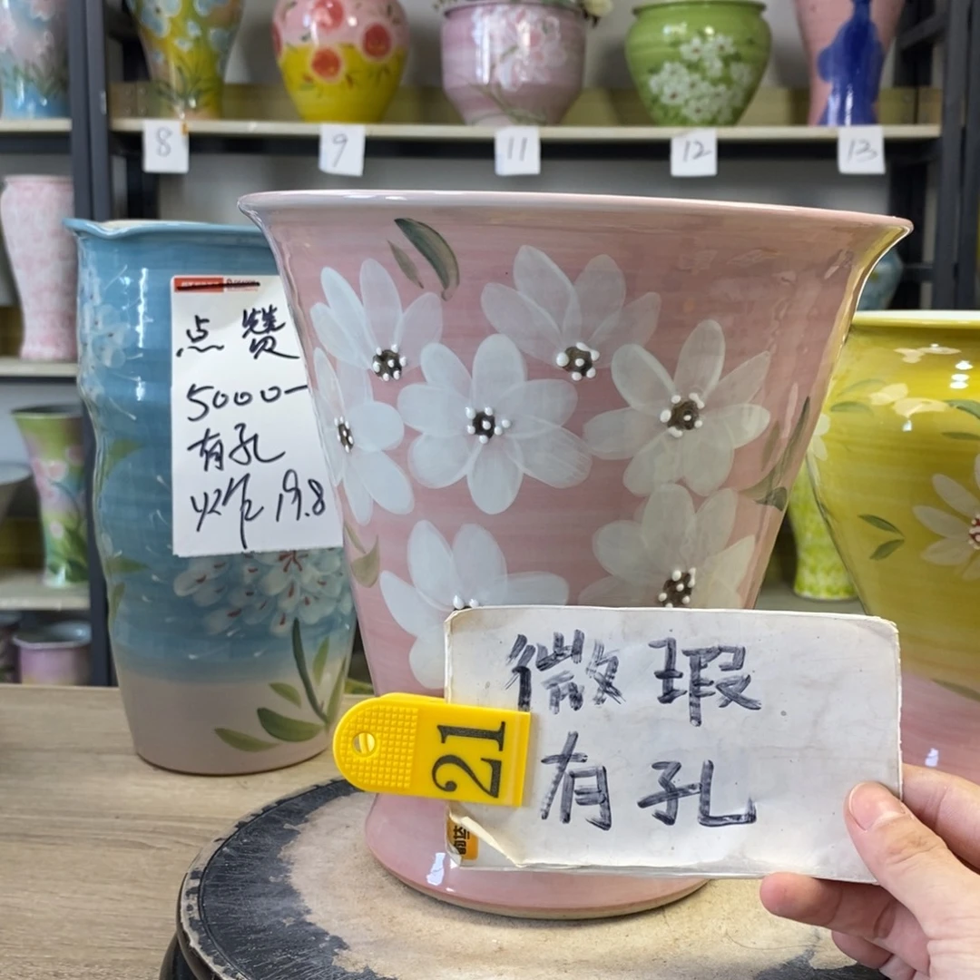 景德镇手工手绘陶瓷花盆