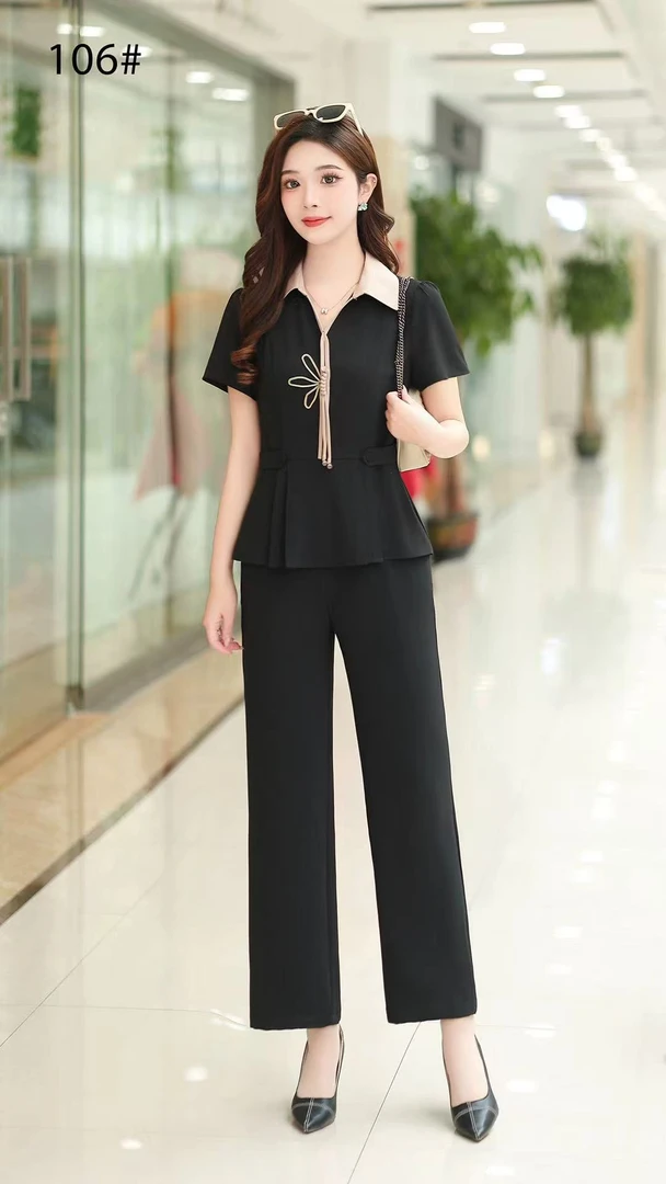 2025新款时尚套装洋气显瘦遮肚锋芒大女主清tenniscore