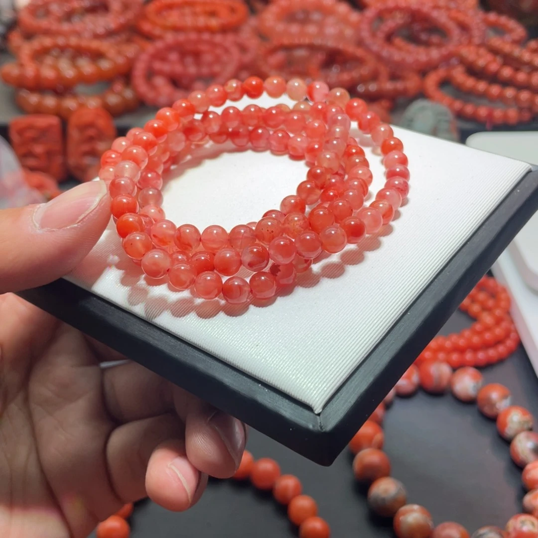 南红玛瑙手链未镶嵌