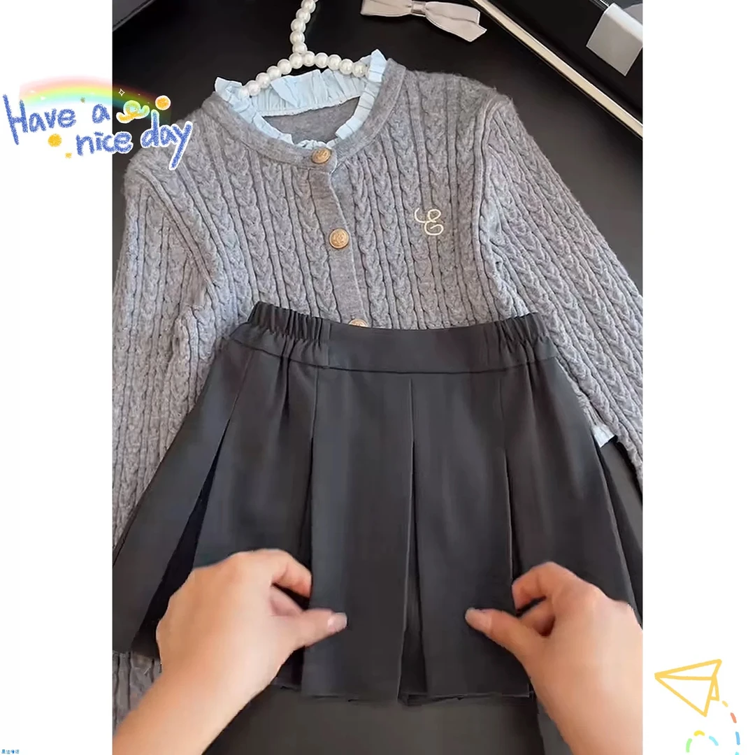 女童半身裙学院风百褶裙红色表演2025新款中大儿童短裙学生女孩jk