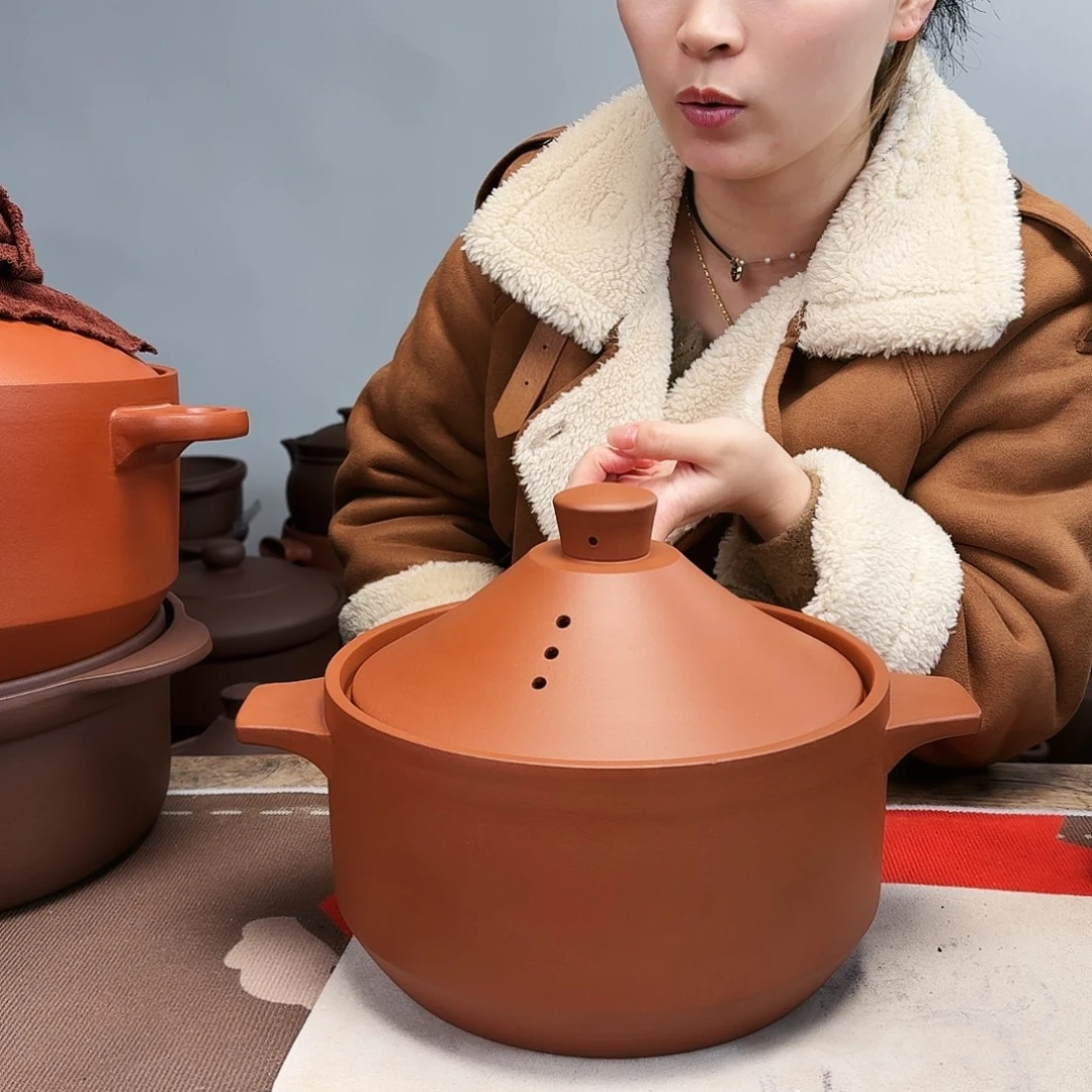 紫砂砂锅4升微微瑕