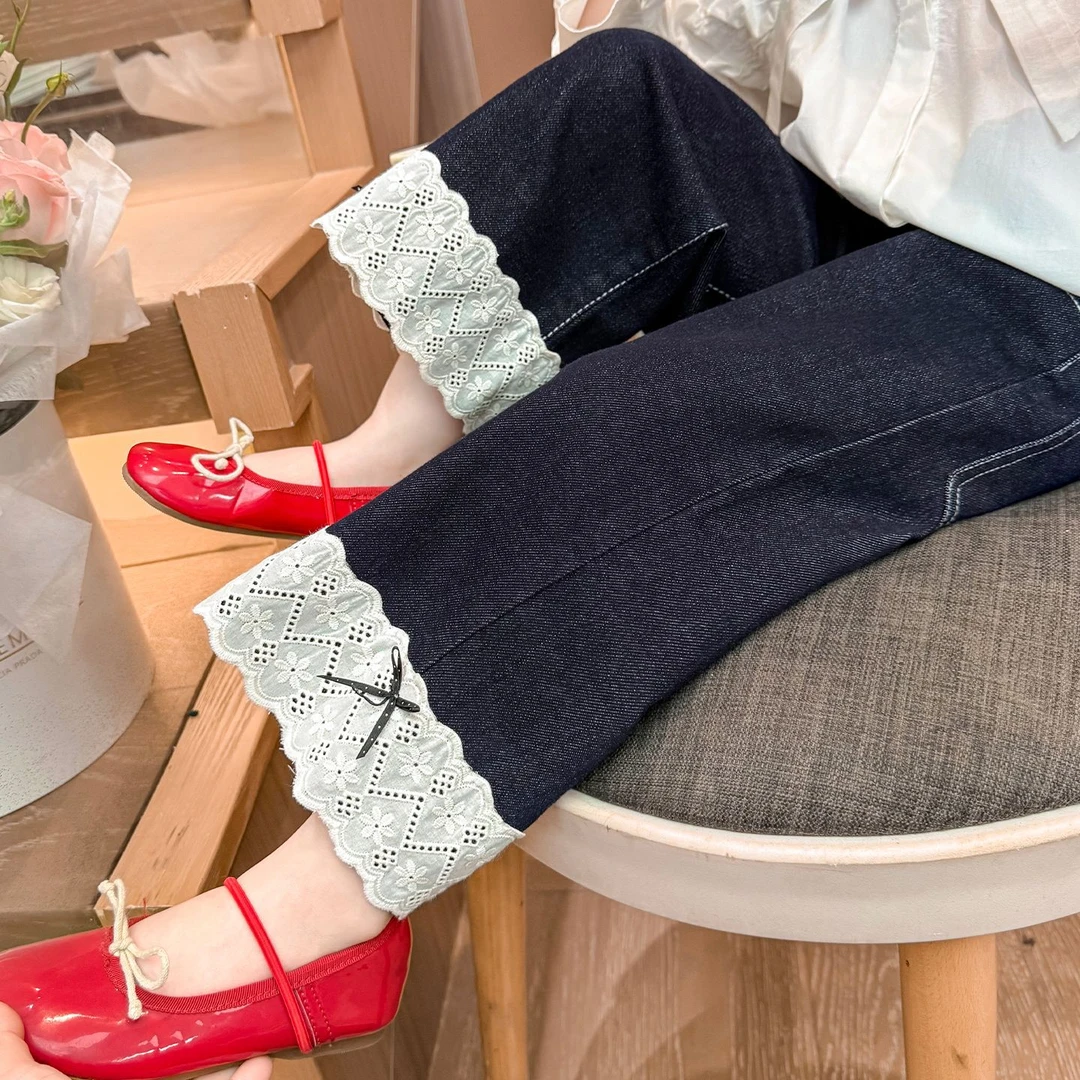 女童牛仔裤秋装2025新款小宝宝韩版洋气儿童百搭潮休闲女孩秋季