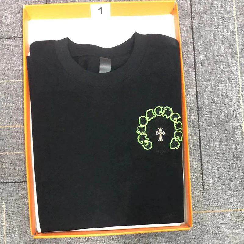 (01)克罗家潮牌短袖T恤夏季男女同款宽松版型纯棉