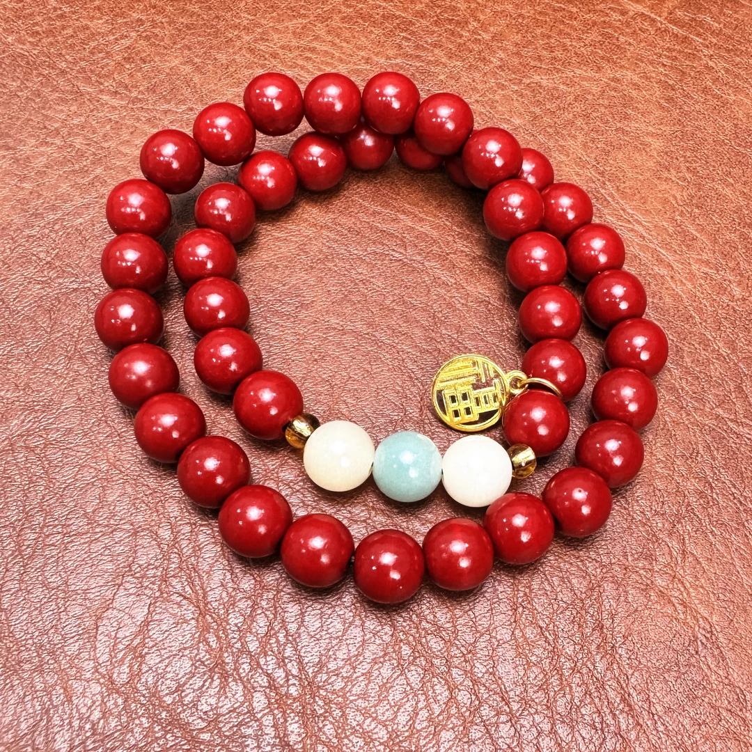 A5018-红玉菩提双圈手串无礼盒精品手串配饰