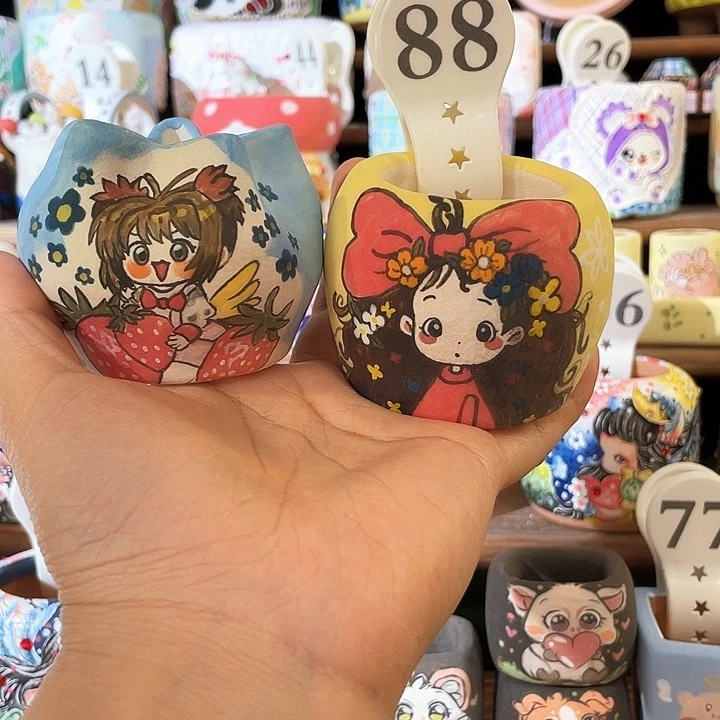 鱼*鱼88……手工手绘花盆