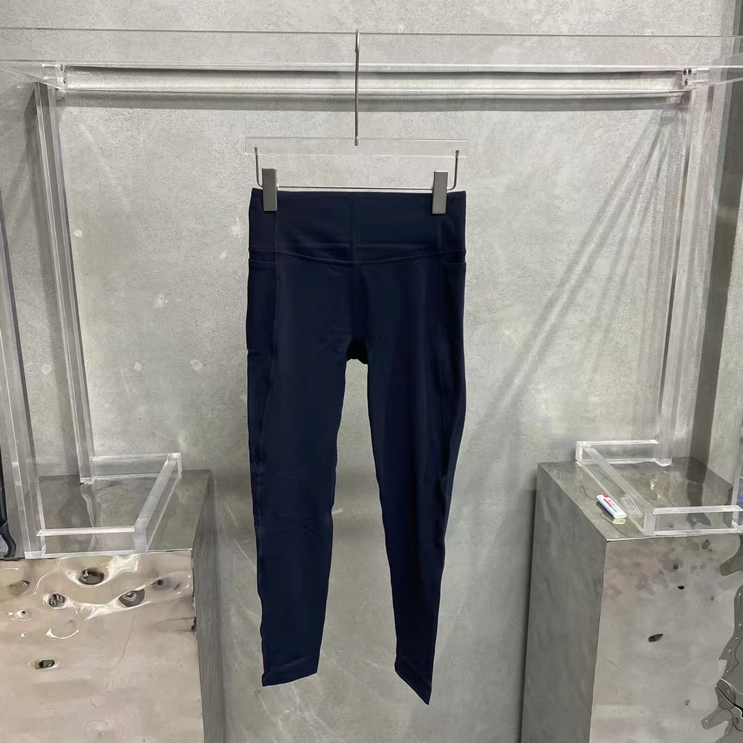 【WRZS】新品 裤脚字母标纯色高腰不卡裆塑身海豚裤打底裤6862