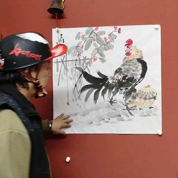吉利图手绘国画装饰