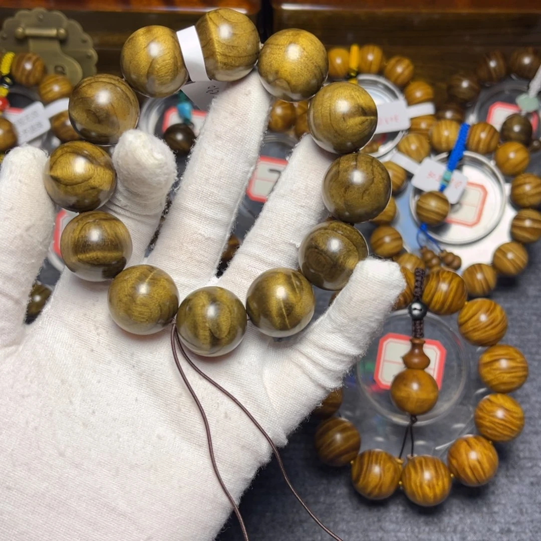 楠木（金丝楠）手串/手链阴沉绿2.0水波148