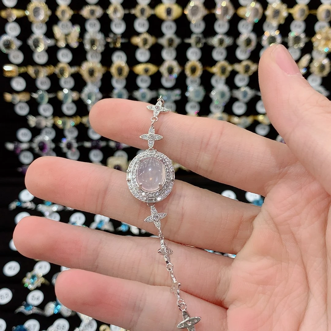 芙蓉石手链银S925镶嵌财****贝