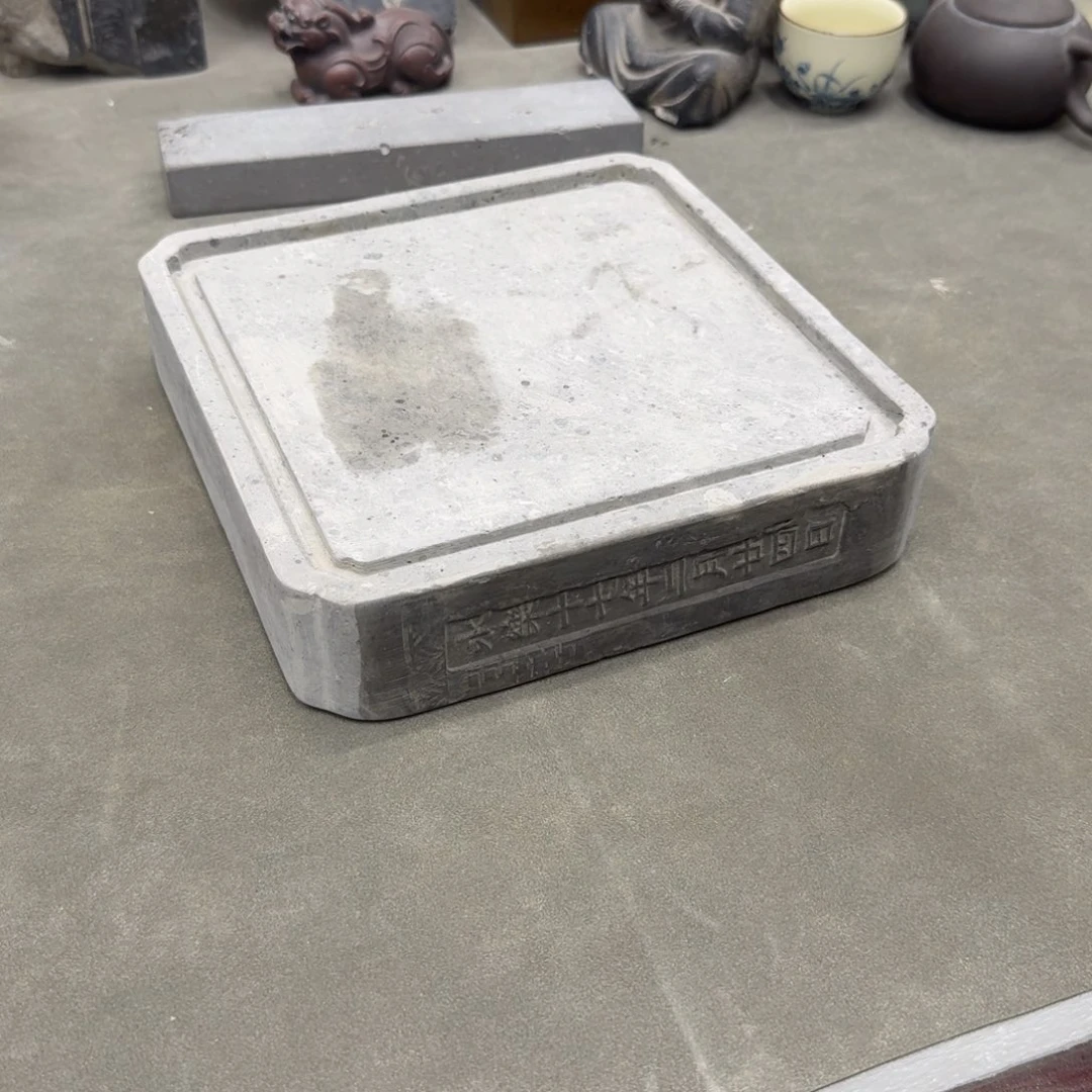 砖雕20x20 老料无底脚素小茶盘