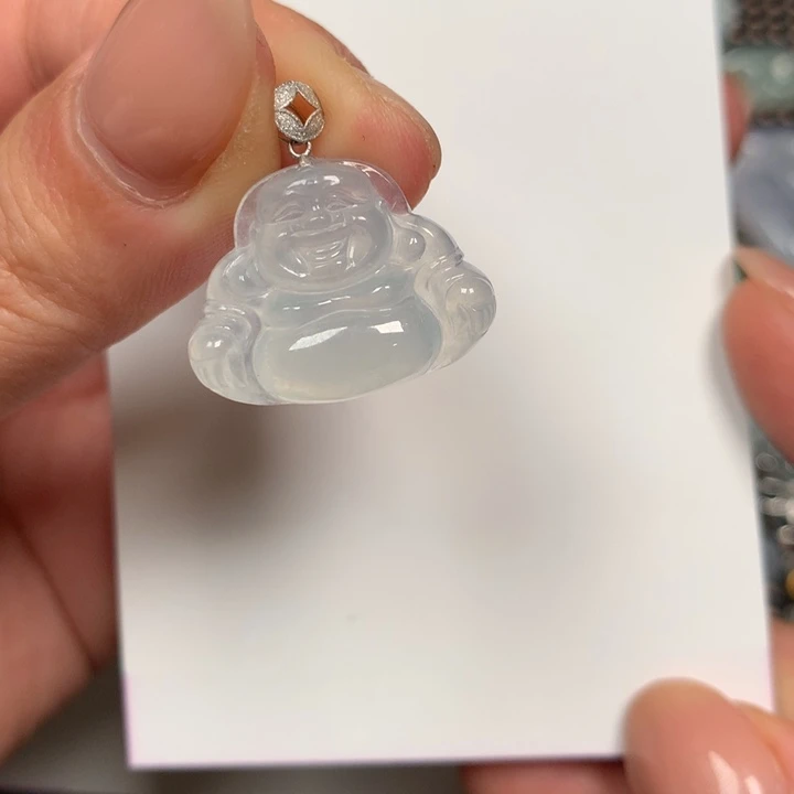 翡翠18K金镶嵌颈饰22.8-11.5-4.6佛公