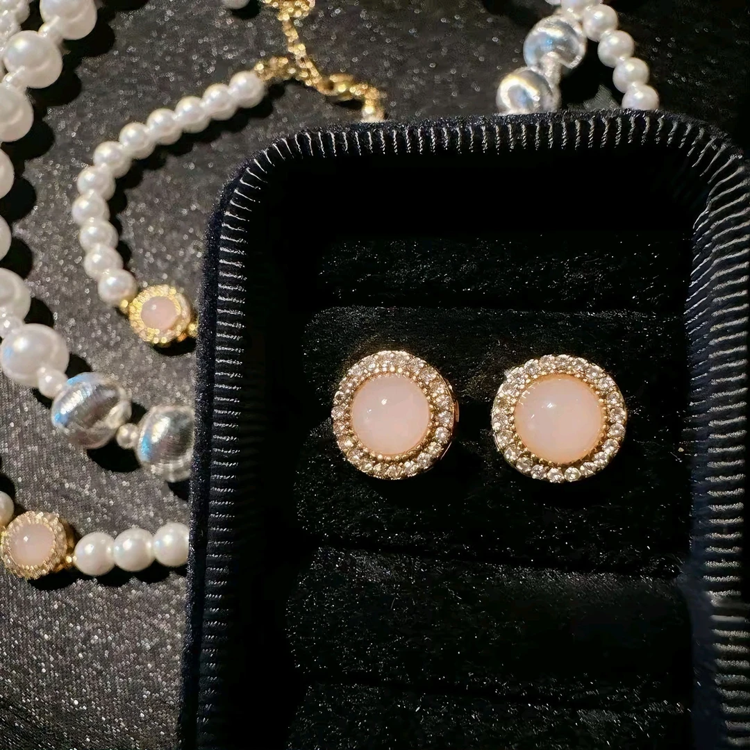 铜合金仿珍珠耳饰 03041镀金人工贝珠耳钉时尚手工耳环饰品