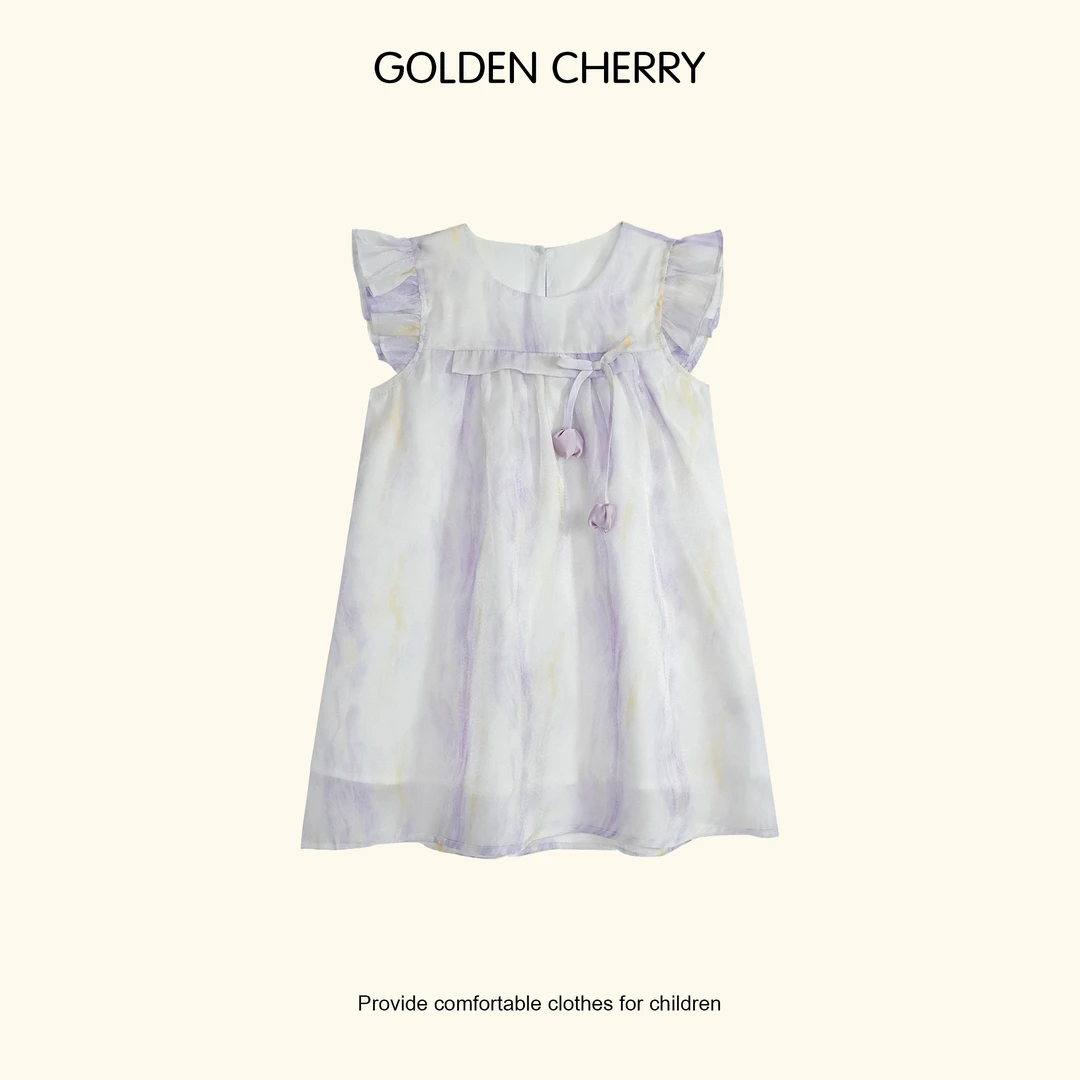 【Golden cherry】小童郁金香系绳蝴蝶结连衣裙32568