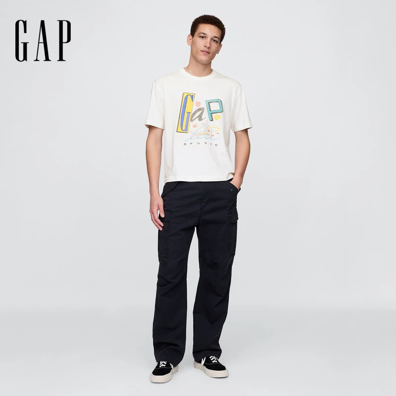 Gap男女装2025夏季新款纯棉LOGO字母印花宽松短袖T恤美版 779261