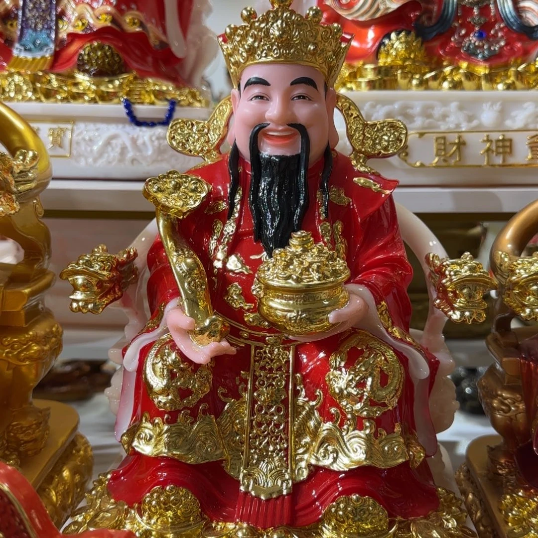 树脂制品12寸合成汉白玉财神爷