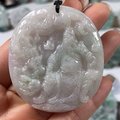 翡翠颈饰未镶嵌关二爷福利