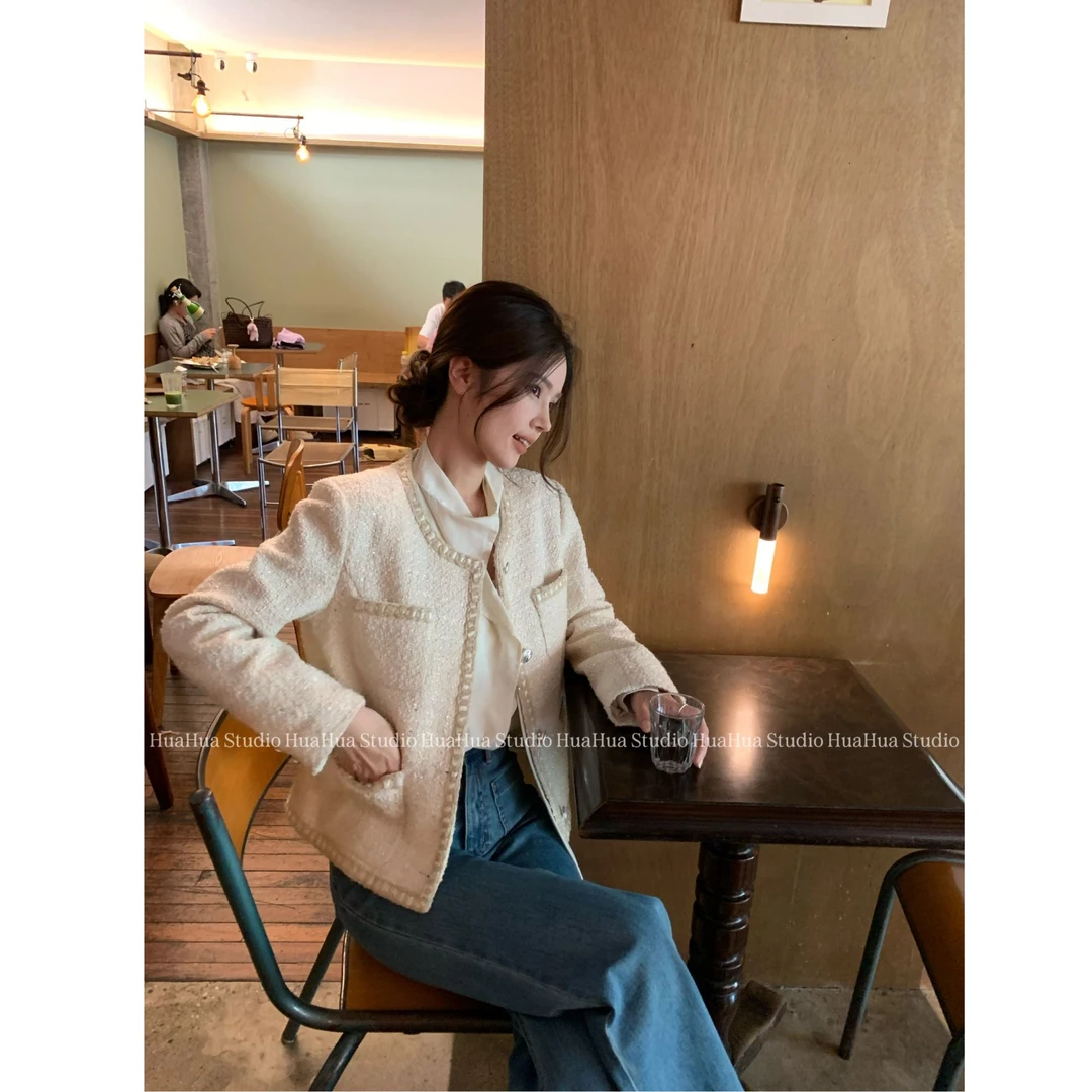 【花花】米兰秀场~重工精致织带拼接小香风外套