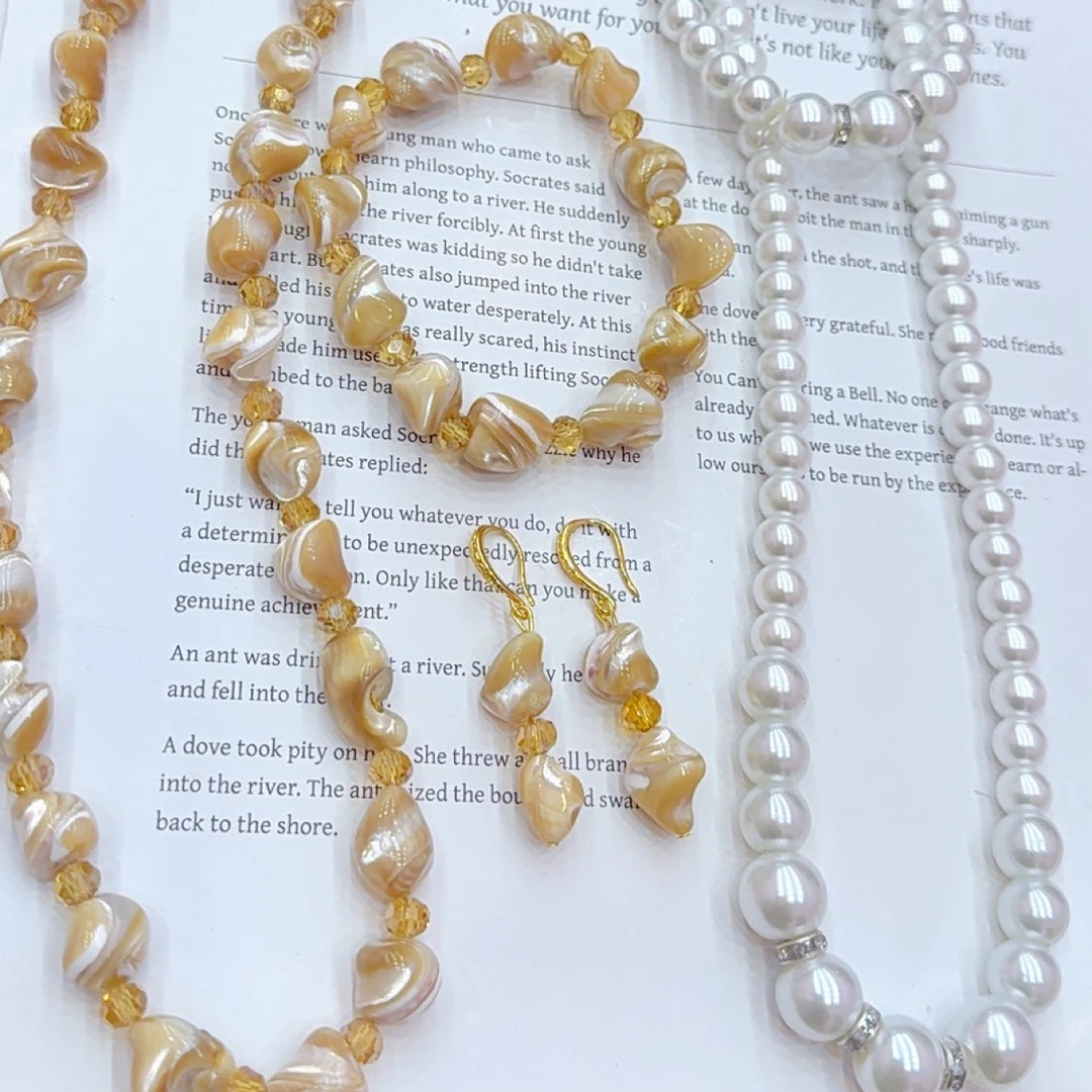 铜合金贝壳耳饰 民族风饰品黄色欧若智性风Sadap