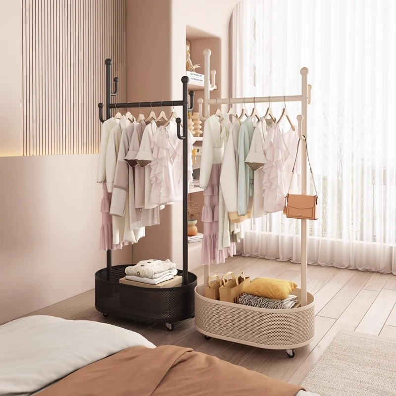 衣帽架落地卧室带轮可移动多功能挂衣架家用不占空间包包放置收纳