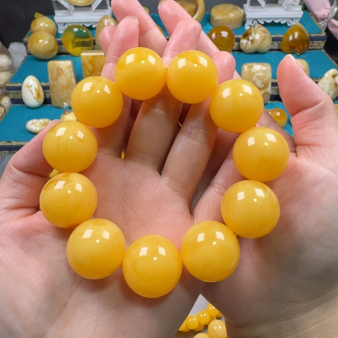 未镶嵌琥珀手链八***子蜜蜡