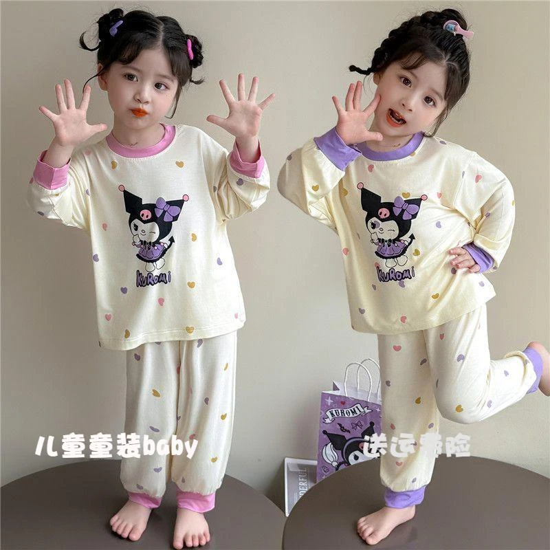 男女童睡衣薄款莫代尔2025年春秋儿童宝宝卡通哪吒家居服两件套装
