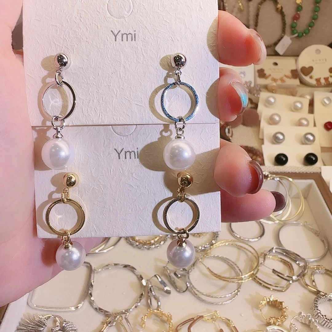 仿珍珠铜合金925银耳钉