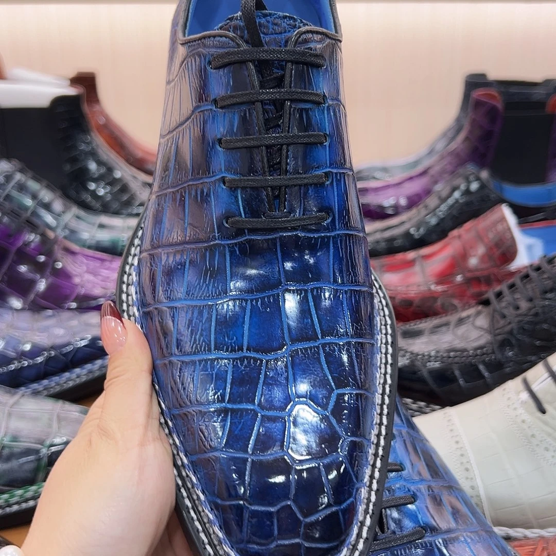 ****功磨砂皮（牛皮）鳄鱼皮（革）湾鳄一片是39码