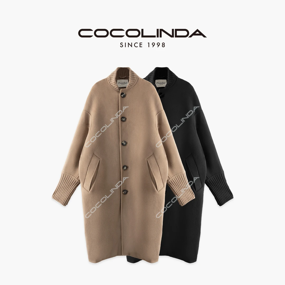 COCOLINDA  | "羊绒羊毛"【亨利领手工双面呢】廓形龟背大衣D2523