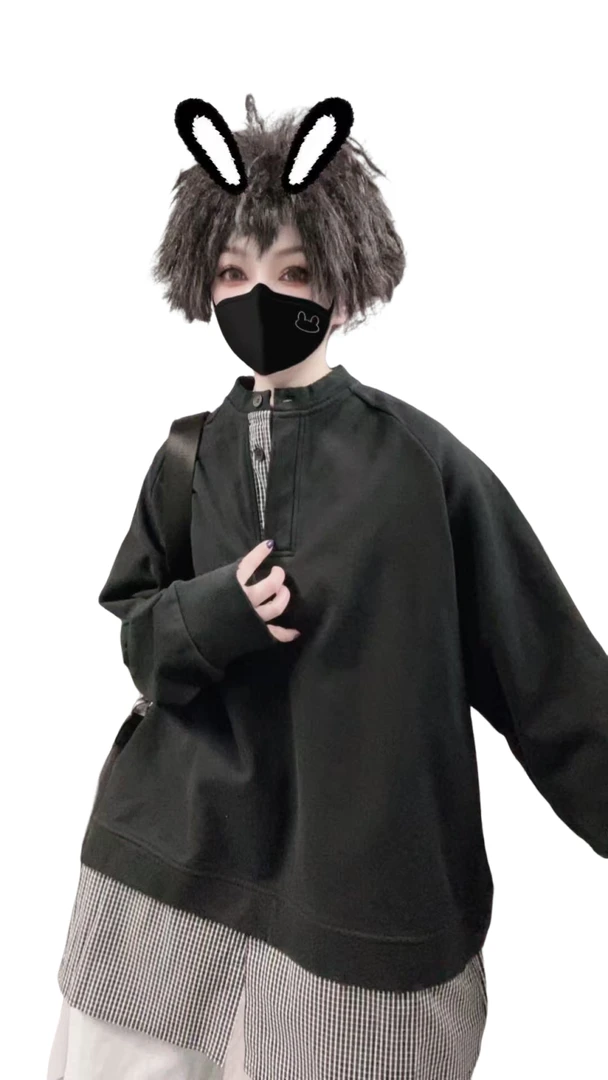 【佳老板】“25080#春款韩版拼两件百搭卫衣